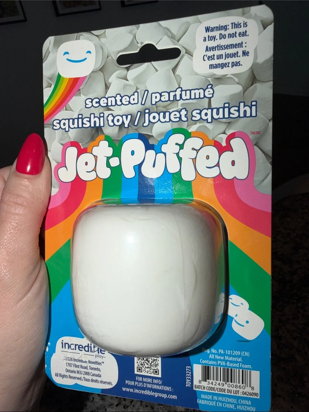 Jet puffed marshmallow squishi toy scented